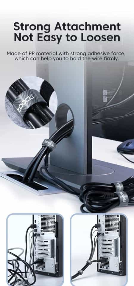 Toocki 5M Cable Organizer Cable Management Wire Winder Tape Earphone Mouse Cord Management